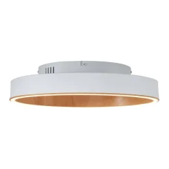 Design plafondlamp wit met hout 40cm incl. LED 3-way switch - Ingo