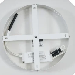 Design plafondlamp wit met hout 40cm incl. LED 3-way switch - Ingo