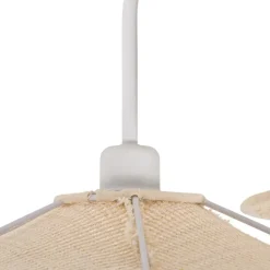 Design plafondlamp wit met stof 3-lichts - Jane