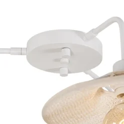 Design plafondlamp wit met stof 3-lichts - Jane