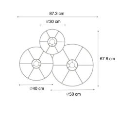 Design plafondlamp wit met stof 3-lichts - Jane
