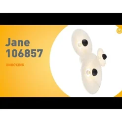 Design plafondlamp wit met stof 3-lichts - Jane