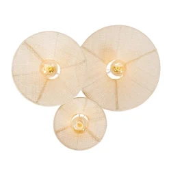 Design plafondlamp wit met stof 3-lichts - Jane