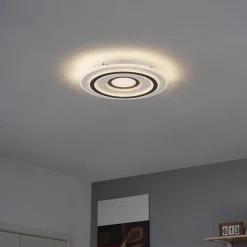 Design plafondlamp wit met donkergrijs rond incl. LED dimbaar - Taylor