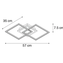 Design plafondlamp zwart incl. LED 3-staps dimbaar - Veni