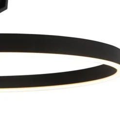 Design plafondlamp zwart incl. LED 3-staps dimbaar - Anello