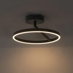 Design plafondlamp zwart incl. LED 3-staps dimbaar - Anello