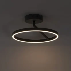 Design plafondlamp zwart incl. LED 3-staps dimbaar - Anello