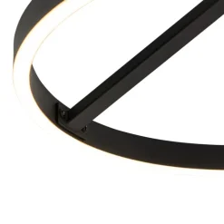 Design plafondlamp zwart incl. LED 3-staps dimbaar - Anello