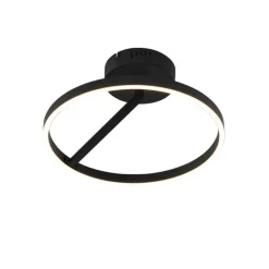 Design plafondlamp zwart incl. LED 3-staps dimbaar - Anello