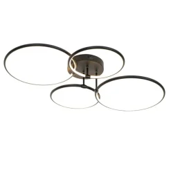 Design plafondlamp zwart incl. LED 3-staps dimbaar 4-lichts - Joaniqa