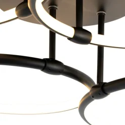 Design plafondlamp zwart incl. LED 3-staps dimbaar 4-lichts - Joaniqa