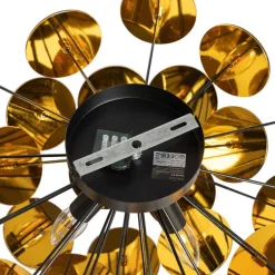 Design plafondlamp zwart met goud 54cm 3-lichts - Cerchio