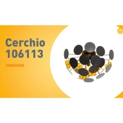 Design plafondlamp zwart met goud 54cm 3-lichts - Cerchio