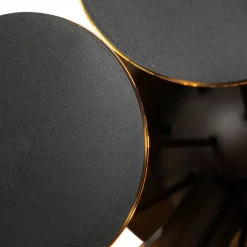 Design plafondlamp zwart met goud 54cm 3-lichts - Cerchio