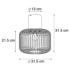 Design plafondlamp zwart draad 31,5cm - Baya