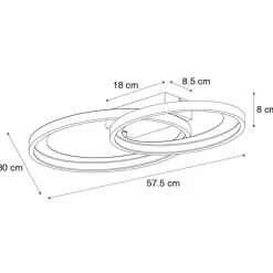 Design plafondlamp zwart incl. LED - Alexandra