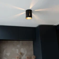 Design plafondlamp zwart met lichteffect - Yana