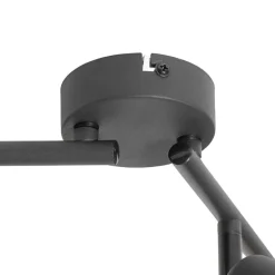 Design plafondlamp zwart met goud 4-lichts langwerpig - Noud