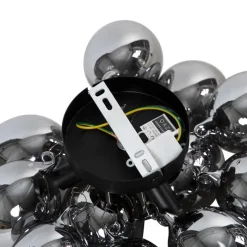 Design plafondlamp zwart met smoke glas 3-lichts - Uvas