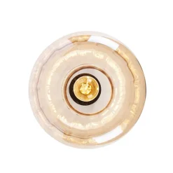 Design plafondlamp zwart met amber glas - Qara