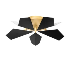 Design plafondlamp zwart met goud 5-lichts - Sinem