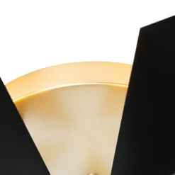 Design plafondlamp zwart met goud 5-lichts - Sinem