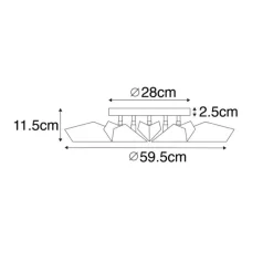 Design plafondlamp zwart met goud 5-lichts - Sinem