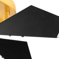 Design plafondlamp zwart met goud 5-lichts - Sinem