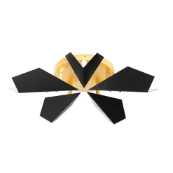 Design plafondlamp zwart met goud 5-lichts - Sinem