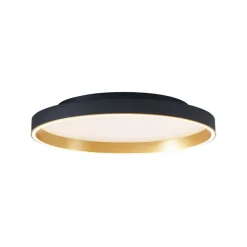 Design plafondlamp zwart met goud 60cm incl. LED 3-way switch - Ingo