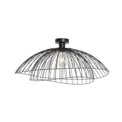 Design plafondlamp zwart met dubbel kap 66cm - Pua