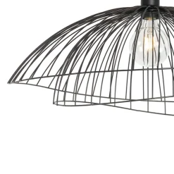 Design plafondlamp zwart met dubbel kap 66cm - Pua
