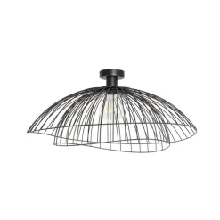 Design plafondlamp zwart met dubbel kap 66cm - Pua