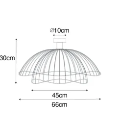Design plafondlamp zwart met dubbel kap 66cm - Pua