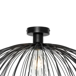 Design plafondlamp zwart met dubbel kap 66cm - Pua
