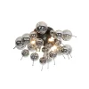 Design plafondlamp zwart met smoke glas 4-lichts - Explode