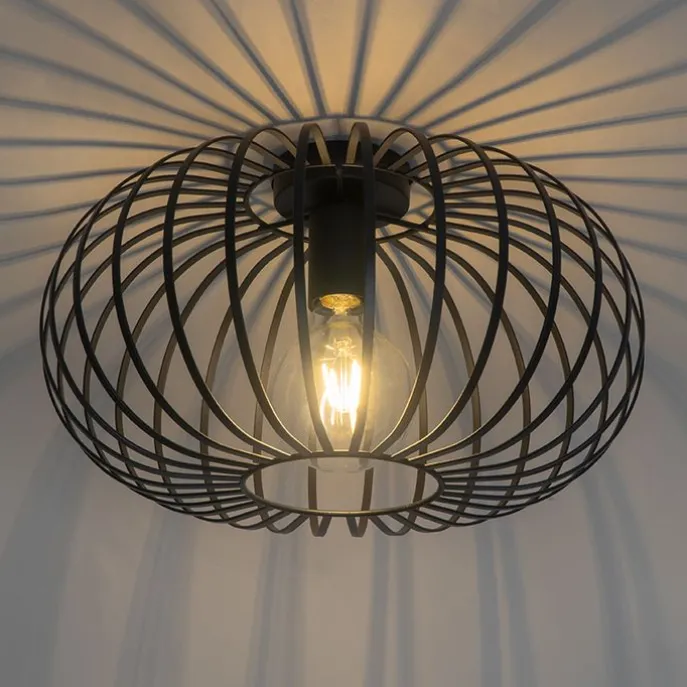 Design plafondlamp zwart 39 cm - Johanna
