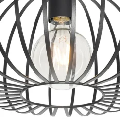 Design plafondlamp zwart 39 cm - Johanna