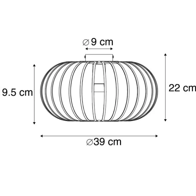 Design plafondlamp zwart 39 cm - Johanna