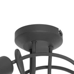 Design plafondlamp zwart met goud 3-lichts - Noud