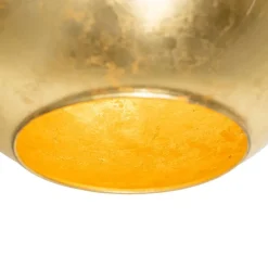 Design plafondlamp zwart met goud glas - Bert