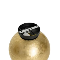 Design plafondlamp zwart met goud glas - Bert