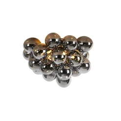 Design plafondlamp zwart met smoke glas 6-lichts - Uvas
