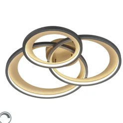 Design plafondlamp zwart incl. LED 3-staps dimbaar - Joran