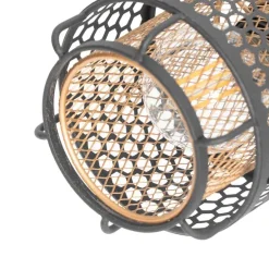 Design plafondlamp zwart met goud 3-lichts rond - Noud