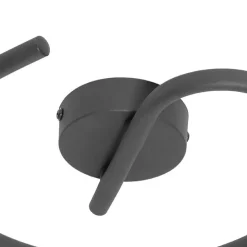 Design plafondlamp zwart met goud 3-lichts rond - Noud