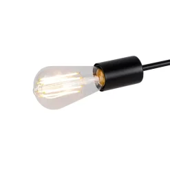 Design plafondlamp zwart 5-lichts - Facile