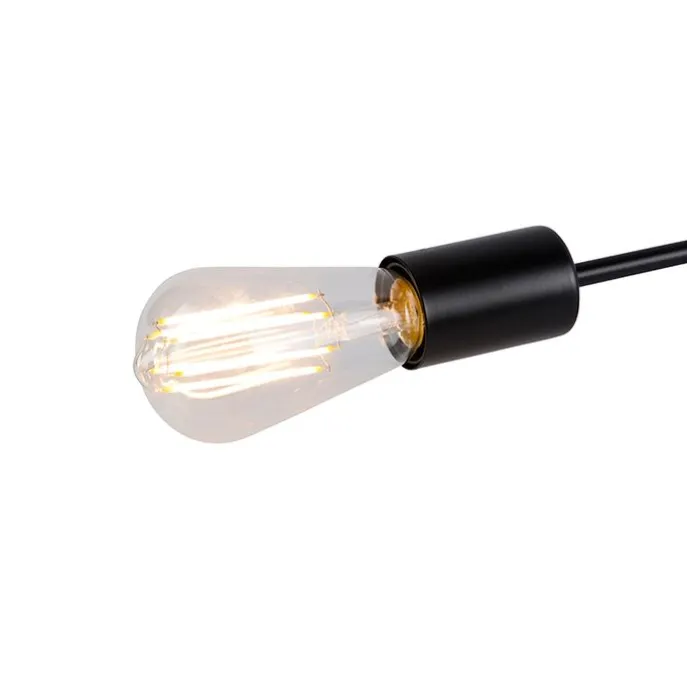 Design plafondlamp zwart 5-lichts - Facile