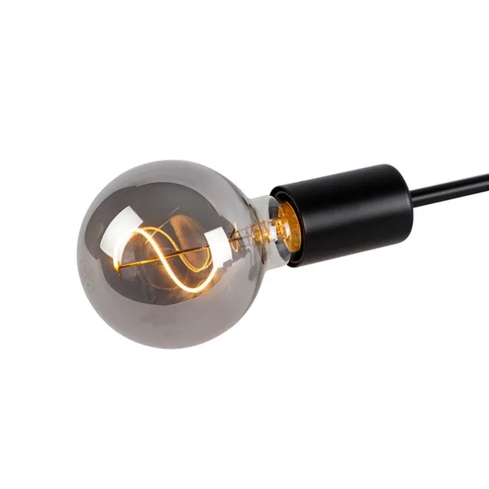 Design plafondlamp zwart 5-lichts - Facile